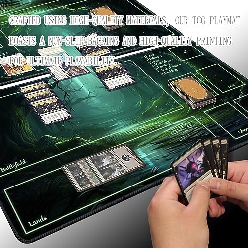 MTG Playmat Size 24x14in Free Storage Bags Non-Slip Backing, Ideal for Card Game Enthusiasts TCG Playmat (Mystery-Deck)