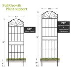 VOXOR Metal Trellis for Climbing Plants Outdoor, 60 * 19.7 Inch Tall Garden Trellis with Black Rustproof Coating, Decorative Rose Trellis for Climbing Roses, Vines, and Flowers, 2 Pack