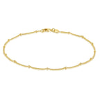 CANNCI 14K Gold Anklets for Women Ankle Bracelets for Women Waterproof Beaded Anklets Charm Jewelry Everyday Wear Sizes 9-11 Inches (10, Inches)