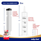 JOLLY CHEF 60 Pack Jelly Shot Syringes with Lids 2 oz Containers