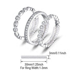 JewelryPalace 14K Gold Plated 925 Sterling Silver Rings for Women, Cubic Zirconia Promise Rings for Her, Stackable Wedding Bands Rings for Women Set Size 7