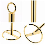 NearMoon Bath Toilet Paper Holder Stand, Freestanding Tissue Paper Storage with Reserve, Space Toilet 4 Rolls Holder for Bathroom/Kitchen Countertop-All Metal (2 Pack, Chrome Gold)