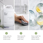 MORE Stone & Quartz Cleaner + Protector - Granite, Quartz & Marble Cleaner - For Kitchen & Bathroom Countertops - Water-Based Surface Spray Refill - Lavender-Verbena Essential Oil - Gallon (128oz)