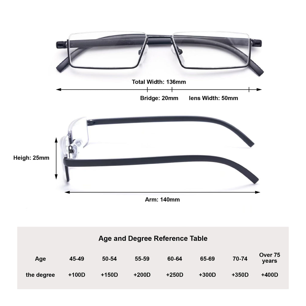 WENS JOOY 4 Pack Reading Glasses for Men Readers Blue Light Blocking with Case (Black Brown Blue Grey, 2.5, multiplier_x)