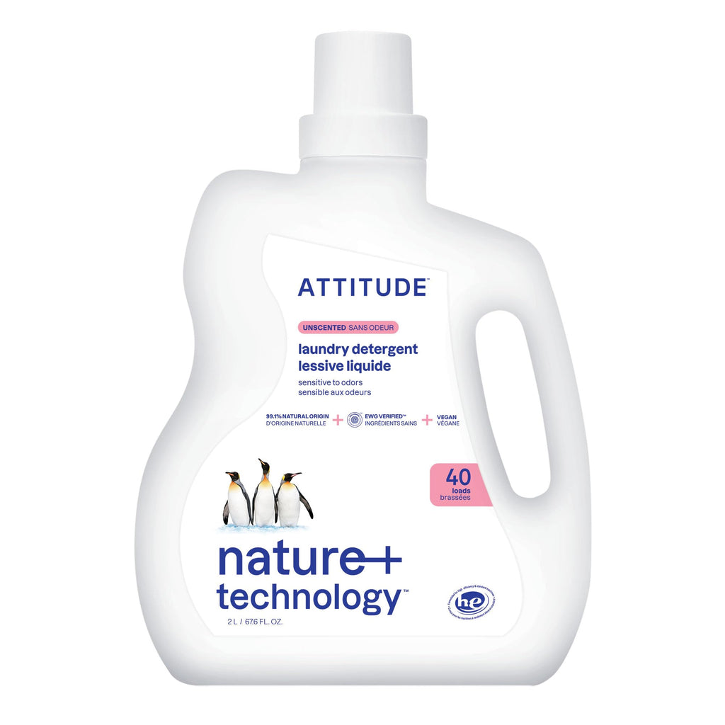 ATTITUDE Free and Clear Liquid Laundry Detergent, Unscented, 40 Loads