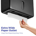 Stardrix Multifold Paper Towel Dispenser Wall Mount (Black) – Large Capacity C-Fold, Trifold, and Folded Commercial Hand Towels Holder for Bathroom & Restroom – Adhesive or Screw Mounted