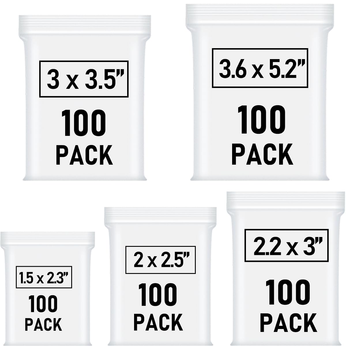 500 Pcs Small Plastic Bags, Mini Baggies, Jewelry Bag Clear Plastic