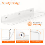 Lifewit Floating Shelves for Wall, Acrylic Display Shelf Wall Mounted for Figure, Car, Art, Book, 14" Perfume Organizer for Bathroom, Bedroom, Living Room, Nursery, Home Decor, Clear, 10 Pack