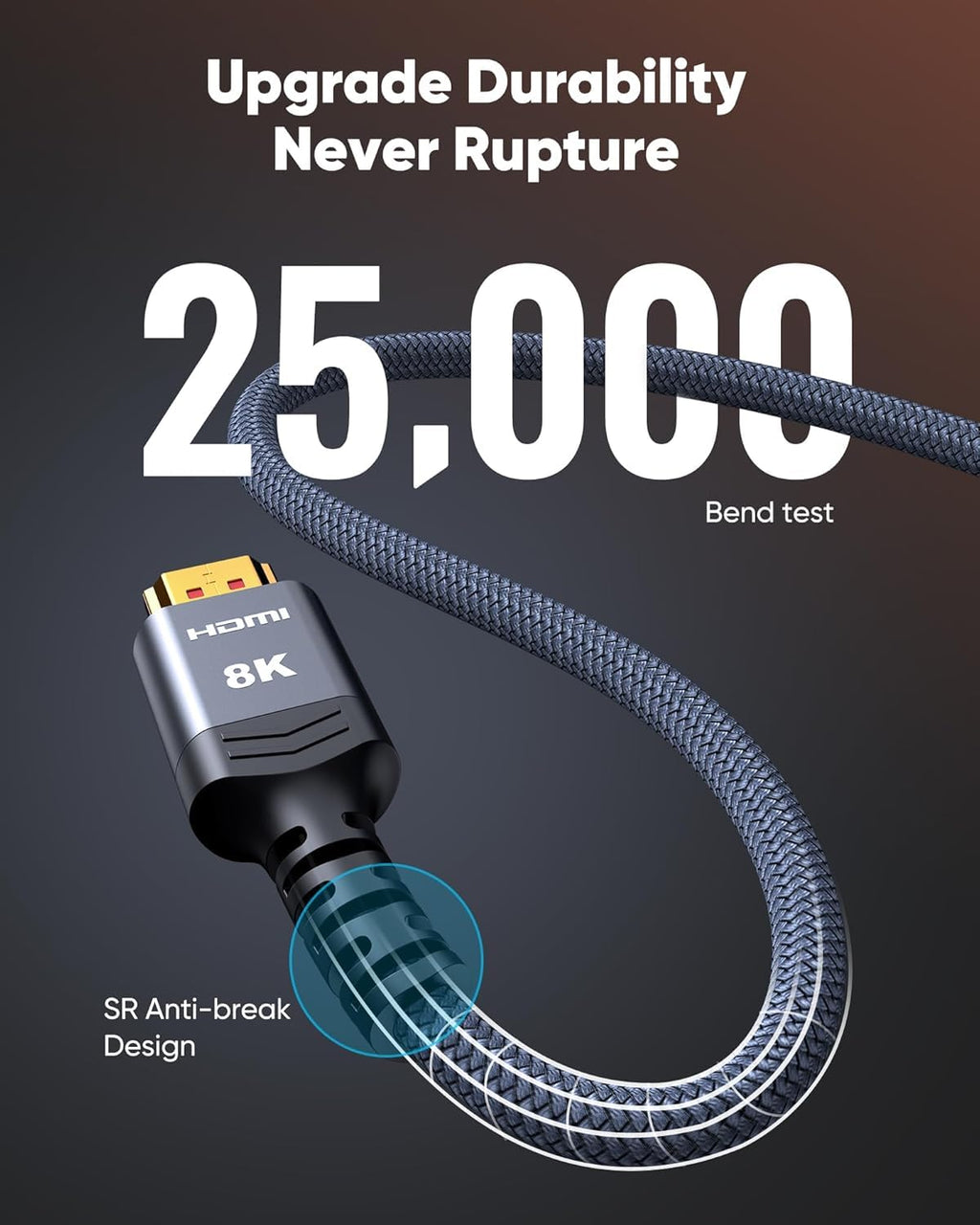 Highwings 8K@60 Long HDMI Cable 15FT, 48Gbps High Speed HDMI to HDMI 2.1