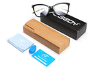 FEISEDY Oversized Cat Eye Glasses Frame Blue Light Blocking Eyewear for Women B2589