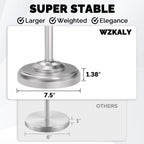 WZKALY Toilet Paper Holder Stand, Brushed Nickel Toilet Paper Holder Free Standing, Post Pivoting Design & Stable Weighted Base SUS304 Stainless Steel for Bathroom(Mega Roll)