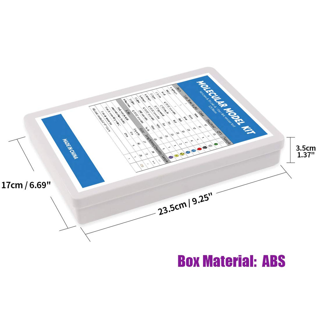 Swpeet 125 Pcs Molecular Model Kit for Inorganic & Organic Molecular Model Teacher and 16 Years and Over Student Kit - 54 Atoms & 70 Links & 1 Short Link Remover Tool - Science Toys