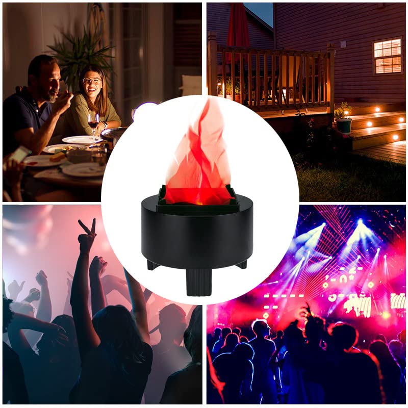 Lancoon 3D LED Fake Fire Flame Light, Artificial Flickering Flame Lamp Bulb Electric Campfire Effect Indoor for Christmas Halloween Festival Event Party Club Decoration