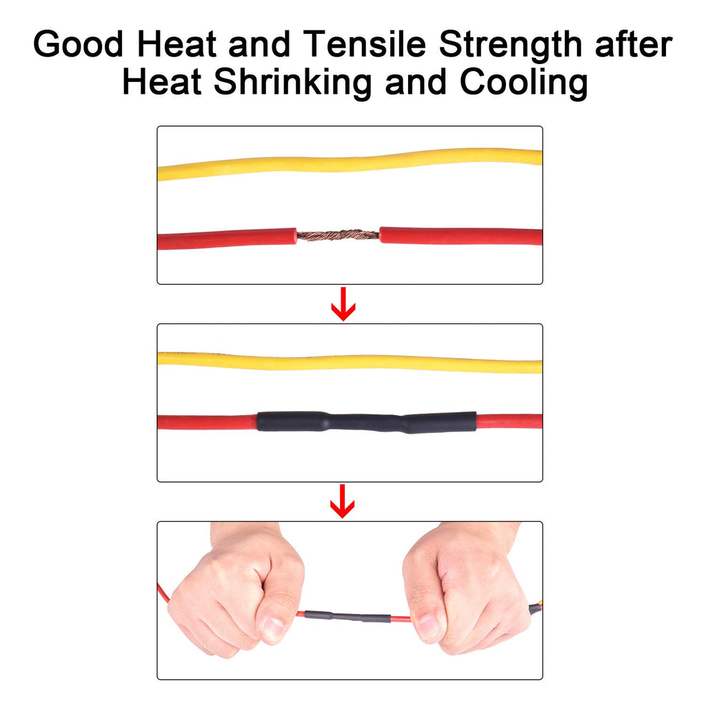 XHF UL Listed 1-1/4 Inch 10Ft 3:1 Waterproof Heat Shrink Tubing Roll Marine Grade Adhesive Lined Heat Shrink Tube, Insulation Sealing Oil-Proof Wear-Resistant Black