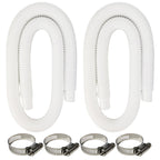 2 Pack Pool Pump Replacement Hose,1.25" Diameter, 59" Long Pool Filter Replacement Hoses for Above Ground Pools,Compatible with Intex Filter Pump 607, 637,Includes 4 Metal Clamps (white)