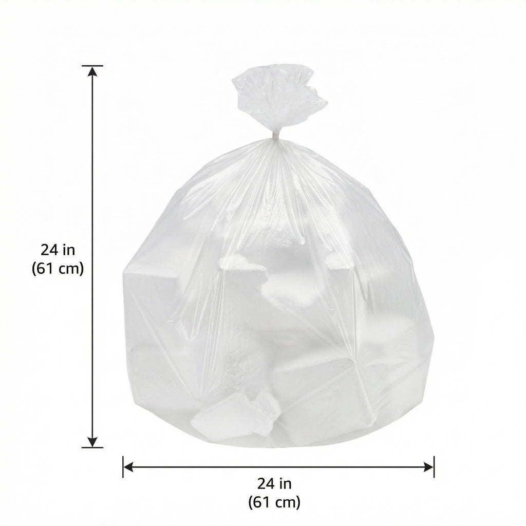 LUTREVA 7-10 Gallon Trash Can Liners 1000 Count Garbage Bags 24'' x 24'' Clear