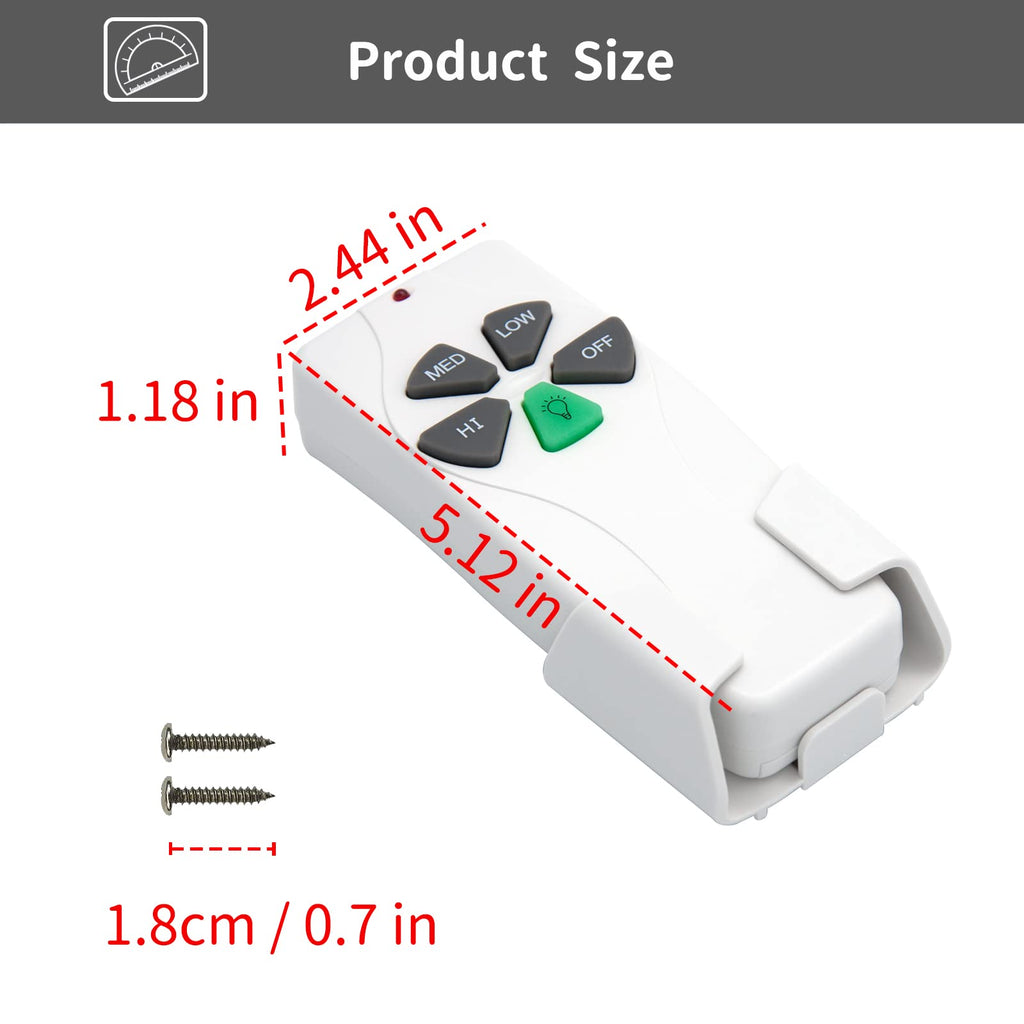 CENMING Ceiling Fan Remote Control Replacement for Harbor Breeze Hampton Bay,303.9MHz 3-Speed Light Dimmer, for FAN-11T L3HFAN11T 35T1 CHQ8BT7030T UC7030T CHQ7030T 2AAZPFAN53T FAN-53T (Remote Only)