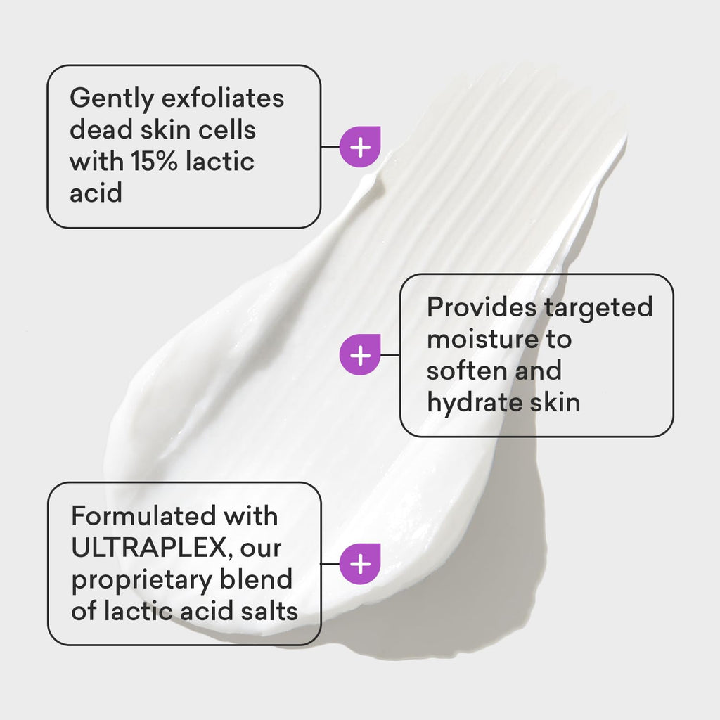 AmLactin Ultra Smoothing - Therapeutic Hand Cream for Dry Cracked Hands - No-Scrub Exfoliator and Moisturizer with 15% Lactic Acid AHA, 4.9 oz (Packaging May Vary)