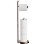 KASUNTO Toilet Paper Holder for Bathroom, Heavy Weighted Metal Free Standing Toilet Paper Storage with Crystal Ball, Toilet Paper Stand for Bathroom Accessories, Oil Rubbed Bronze [Holds MEGA Rolls]