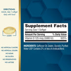 Nature's Wonder Vitamin D3 5000iu (125mcg) High Potency, Dietary Supplement to Support Bone Health and Immune System, Gluten Free, 360 Softgels, 1 Year Supply (Pack of 2)