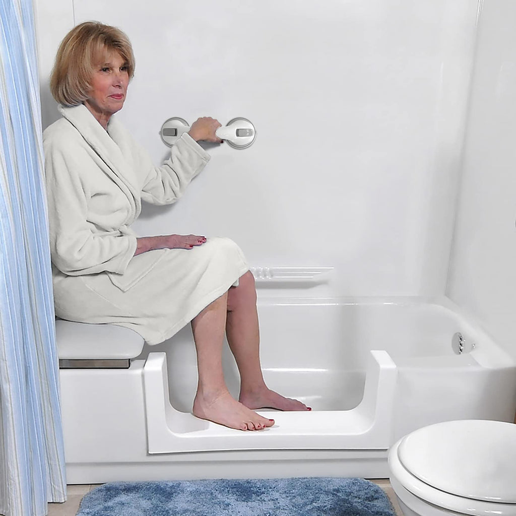NL'AAHCÉ Grab Bars for Shower Heavy-Duty (2Pack) 12-Inch ADA Compliant Grab Bar for Seniors Shower Handles for Elderly Suction Handicap Safety Handrail for Bathroom Bathtubs Toilet Tiles Glass