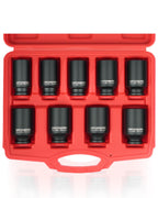 DAYUAN 9 Pcs Axle Nut Hub Impact 1/2" Drive Socket 29 30 31 32 33 34 35 36 38mm Socket Set
