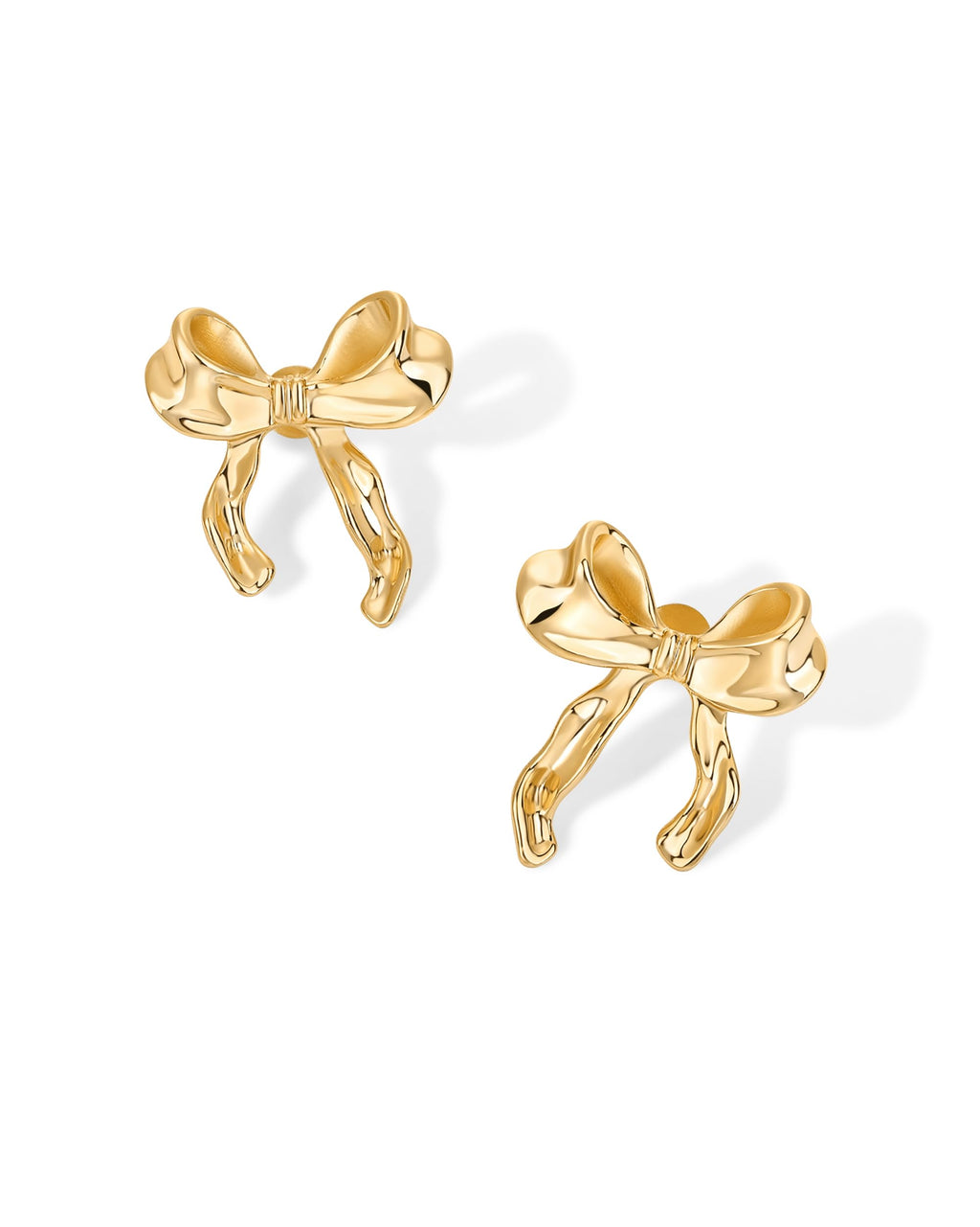 PAVOI Stud Earrings, 14K Gold Plated, Yellow Gold, Size 30 x 25 Millimeters