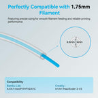 Ultra-Clear Tube for 1.75mm Filament with Cutter for Bambu Lab A1/A1 mini AMS/P2S/P1S/X1C