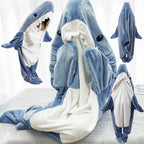 inkArts Shark Blanket Hoodie - Adult Shark Sleeping Bag & Cozy Flannel Hoodie