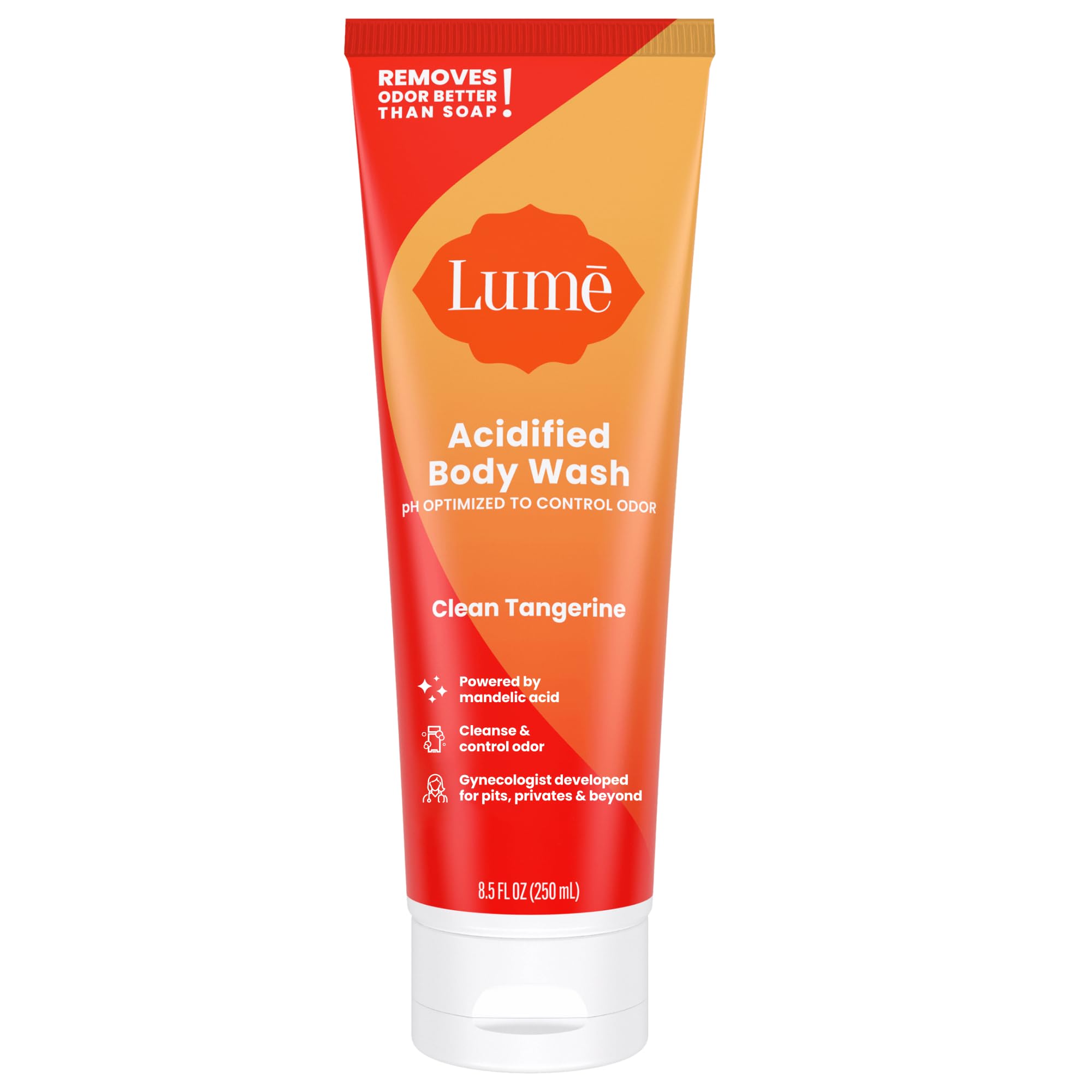 Lume Acidified Body Wash - 24-Hour Odor Control - Removes Odors Better Than Soap - Moisturising Formula - Formulated Without SLS or Parabens - OB/GYN Developed - 240ml (Clean