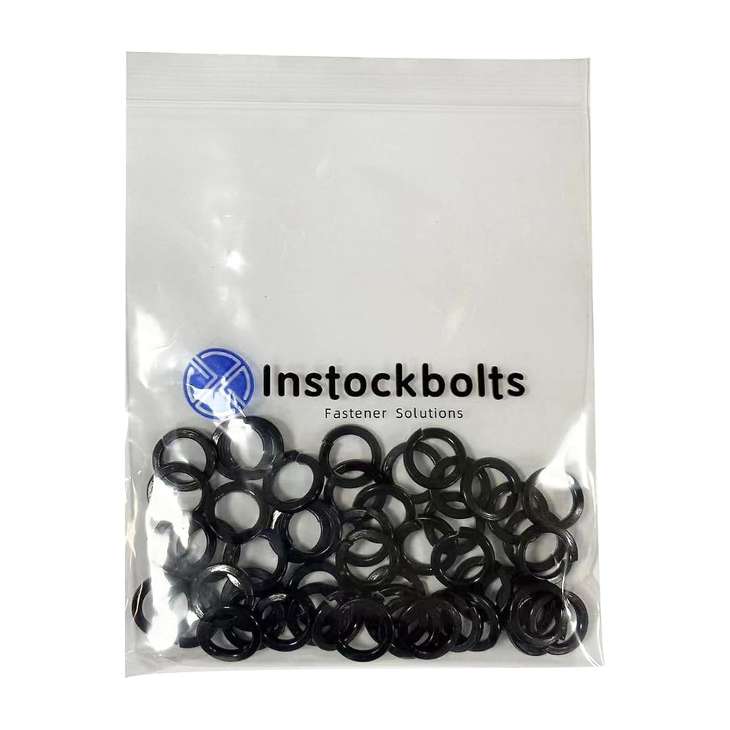 Instockbolt 1/4" Black Split Lock Washer, 18-8 (304) Stainless Steel Spring Lock Washer 100PCS