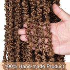 ZRQ 24 Inch Butterfly locs Crochet Hair 6 Packs Soft Distressed Locs Color 27,Pre-looped Blonde Faux locs Crochet Braids Goddess Locs For Women（6 Packs,27#)