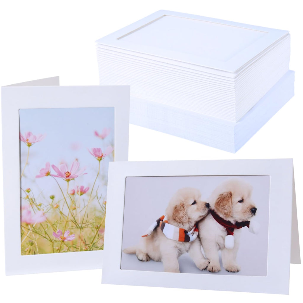 50 Sets Photo Frame Cards with Envelopes 4x6 Paper Picture Frames Bulk