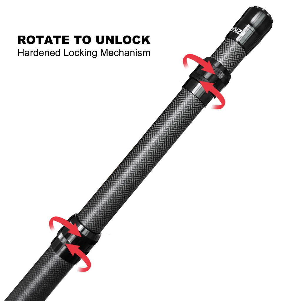 Fzkaly Carbon Fiber Pool Pole, Professional 15 FT Telescoping Swimming Pool Cleaning Pole 4.6 to 15 FT, Ultra-Lightweight 4-Section Adjustable Skimmer Pole for Nets, Brushes, Vacuums – Rustproof