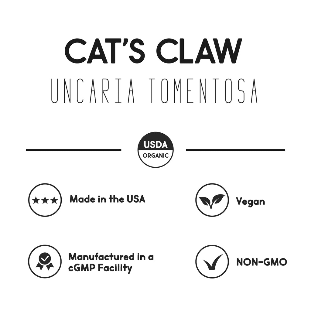 Primal Health Foods Organic Cat's Claw 1000 mg 60 Servings | Immune Support, Digestion and Joint Relief | Vegetarian, Organic, Non-GMO & Gluten Free