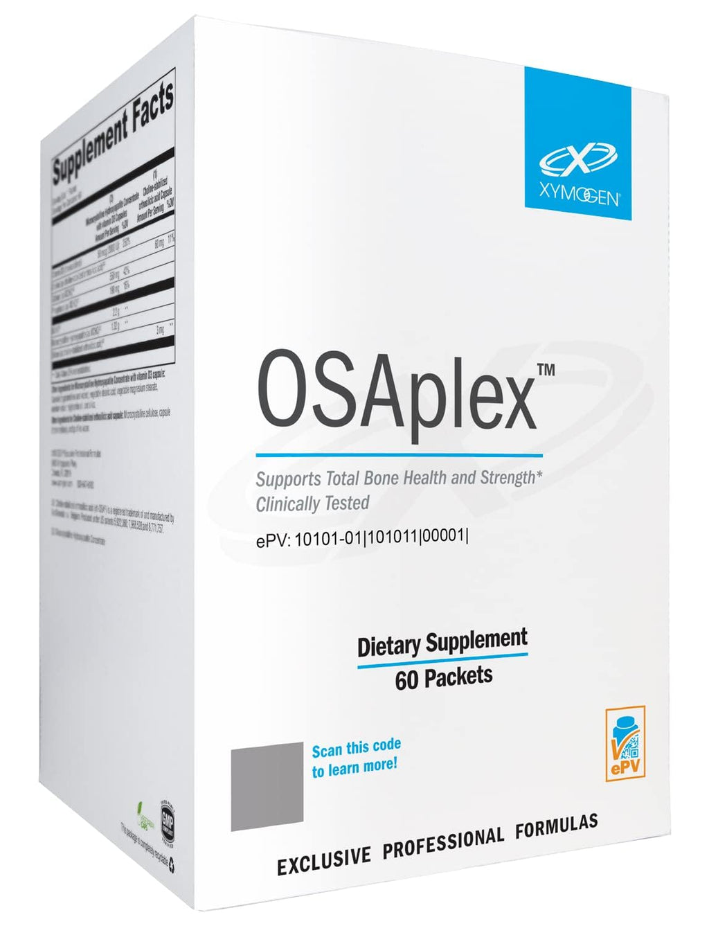 XYMOGEN OSAplex - Bone Health & Bone Strength Support * - Microcrystalline Hydroxyapatite with Calcium & Vitamin D3 - Non-GMO & Gluten-Free - 60 Packets