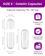 MéipaLien Empty Gelatin Capsules Size 5-1000 Count Bovine Bone Gel Capsules Empty | Quick Dissolve | All Size | for Powder & Liquid DIY Filling