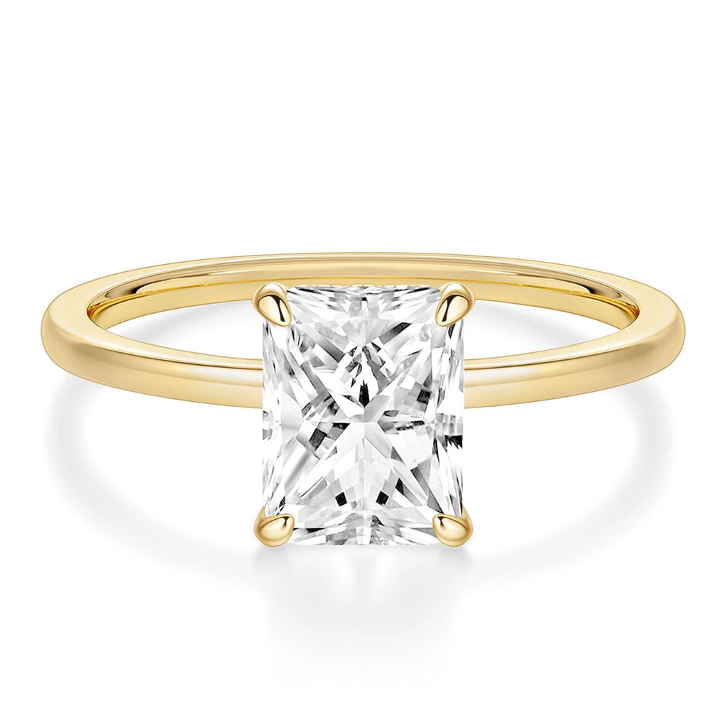 EAMTI Travel Engagement Rings for Women Radiant Cut Wedding Bands Size 7