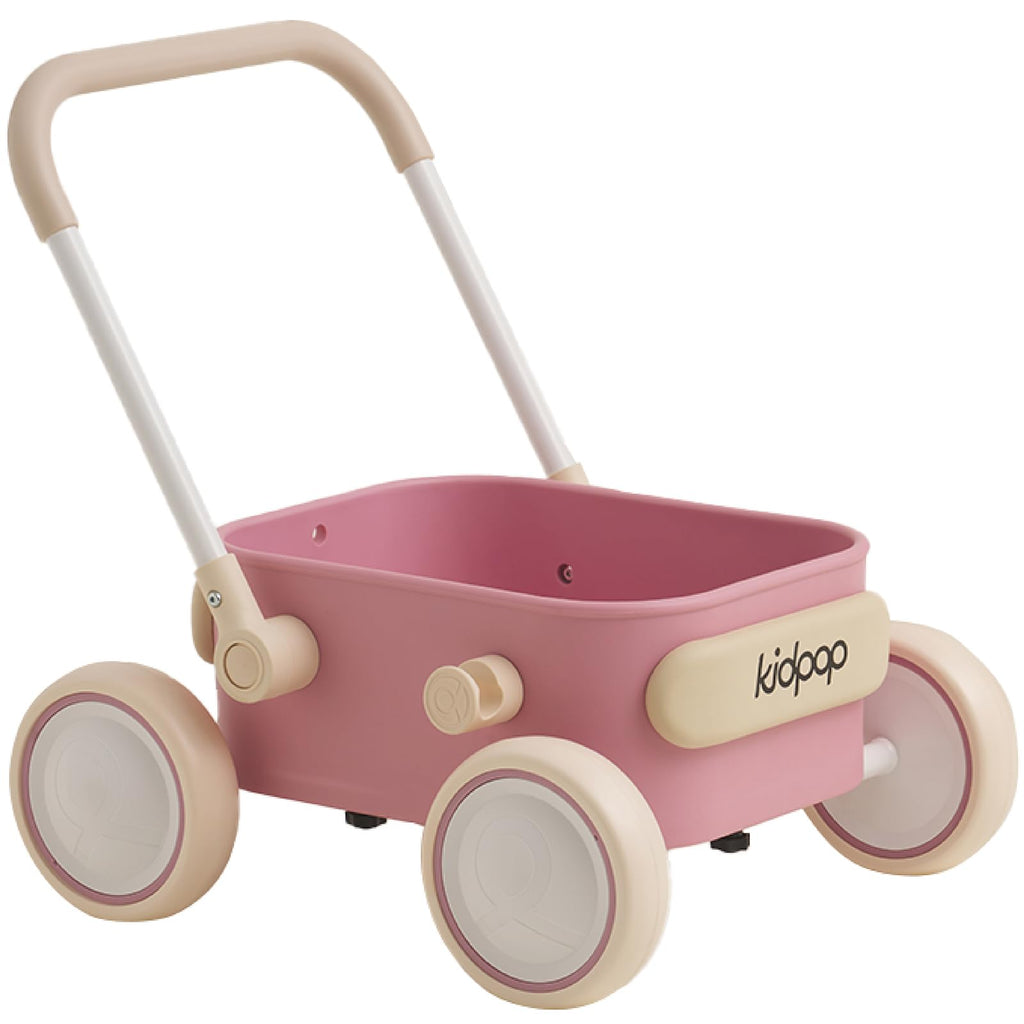 PULA Baby Push Walker with Wheels Toddler Wagon for First Learner Baby Toys 6-12 Months, 1 Year Old Birthday Gifts, Indoors and Outdoors (Pink)