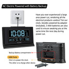DreamSky Alarm Clocks for Bedrooms with Battery Backup, Auto Set Digital Clock with Date and Day of Week, Temperature, USB Port, Auto DST, Dimmer, 12/24H