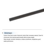 MECCANIXITY Carbon Fiber Rod, 2.5mm x 500mm Carbon Rod Bar for RC Plane DIY Craft Kite Wing Tube Quadcopter Arm Repair Pack of 5