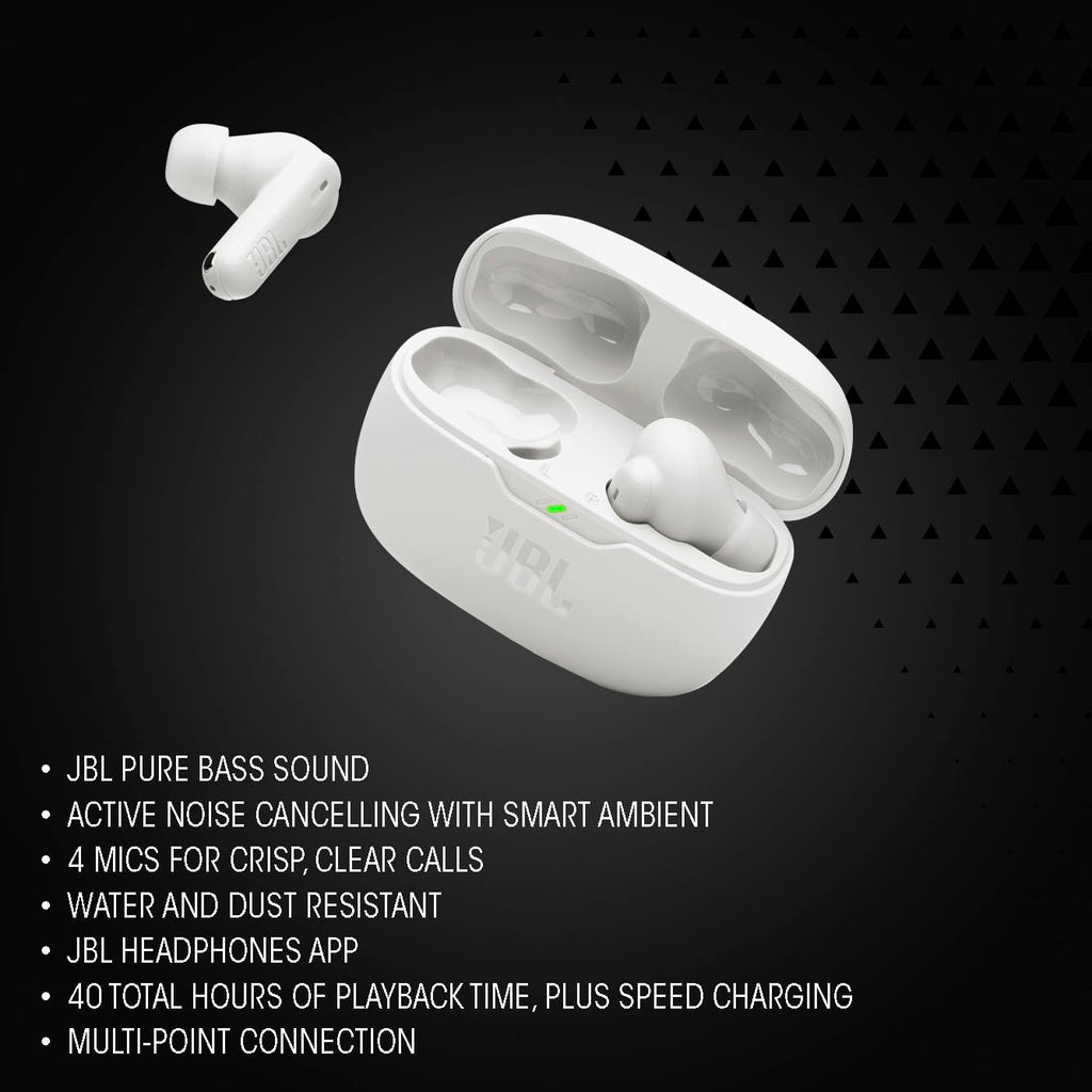 JBL Vibe Beam 2 - Noise Cancelling Earbuds - White
