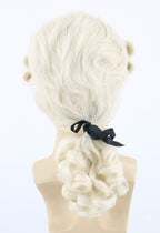 Topcosplay Judge Colonial Wig for Men Women Historical Powdered Wig Beige Halloween Costume Funny Wigs