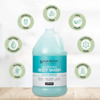 Ginger Lily Farms Club & Fitness Nourishing Body Wash, 100% Vegan & Cruelty-Free, Bath & Shower Gel for Men and Women, Ocean Breeze Scent, 1 Gallon (128 fl. oz.) Refill