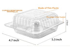 50 Count Clear Plastic Hinged Take Out Containers Clamshell Takeout Tray