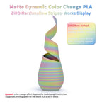 ZIRO Dynamic Color Change PLA, for 3D Printing, 1KG, Marshmallow Stripes