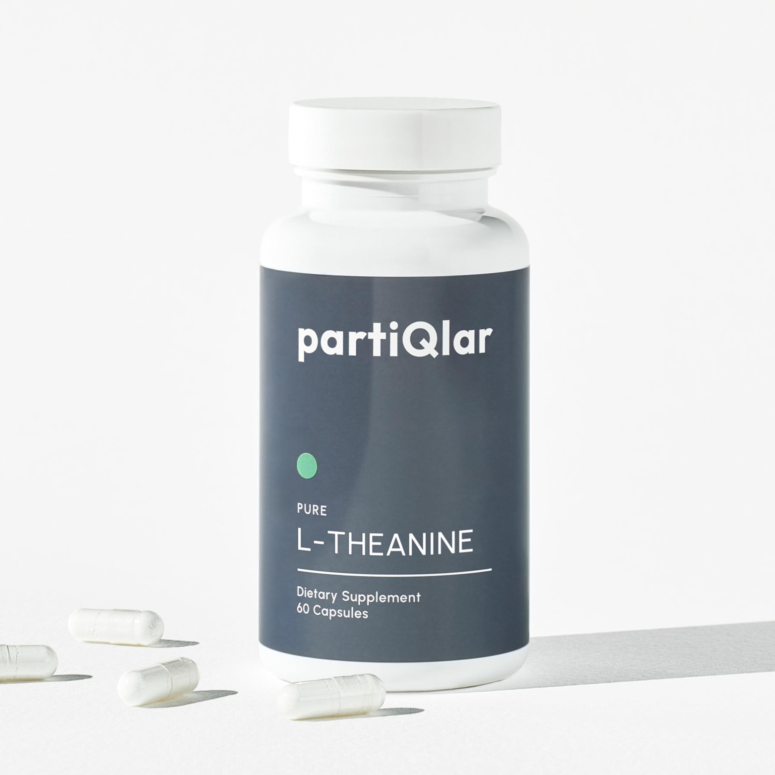 partiQlar L-Theanine Supplement 200mg – Double Strength L Theanine for Calm Focus, Caffeine Synergy & Sleep Support – 60 Vegetarian Capsules