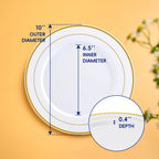 100PCS Plastic Plates 10 Inch Heavy Duty Disposable Plates for Everyday Use