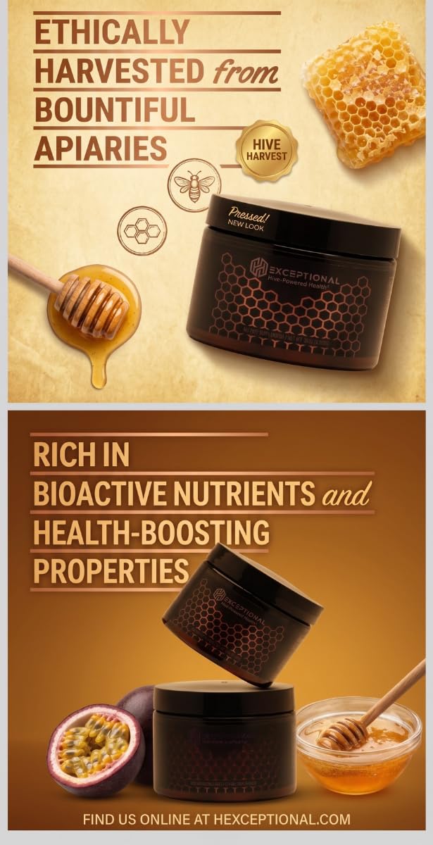 Bee hive Supplement with Bee Pollen, Propolis and Royal Jelly Powder | Beekeeper Sourced Power Blend Designed for Daily Wellness, Vitality, Natural Energy & Immune Support.
