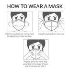 LEMENT 50PCS KN95 Face Mask 5 Layer Breathable with Elastic EarLoops Cup Dust Safety Masks White